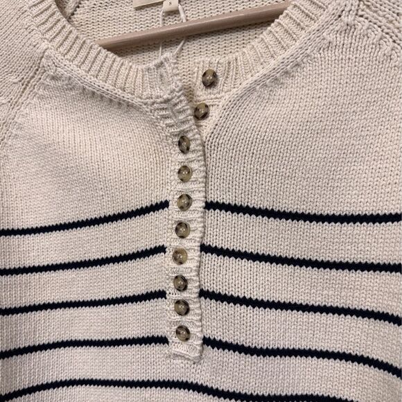 NWT Sezane Leontine Jumper Striped Button Front Sweater Small - Picture 6 of 10